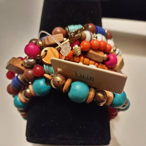 MULTI-LAYERED STRETCH BEADED BRACELETS-NEW - Picture 2 of 2